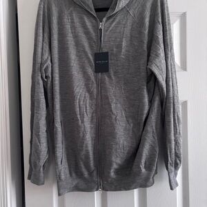 Peter Millar Zip Up Gray Sweater